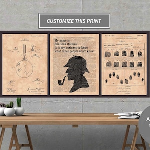 Detective Poster, Sherlock Holmes Quote, Detective Office Decor, Sherlock Holmes Wall Art