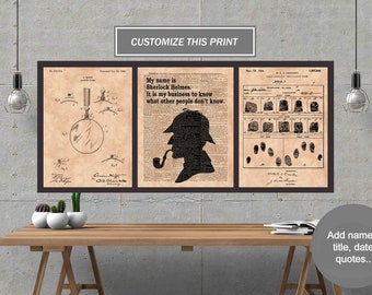 Impresión artística con cita de Sherlock Holmes, decoración de oficina de detectives