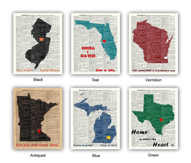 University Wisconsin Gifts Madison WI Map Personalized Wall Etsy