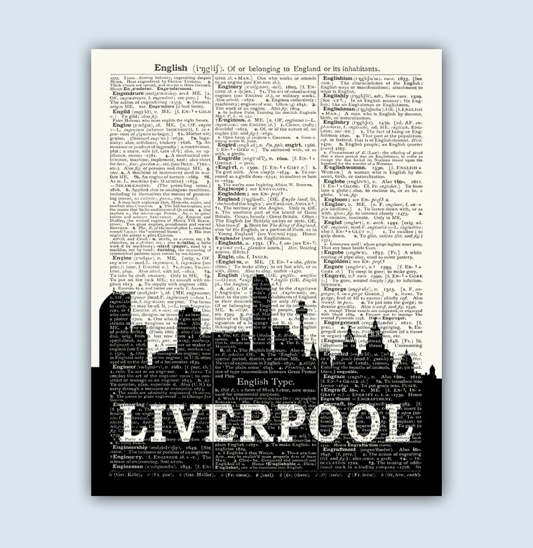 Liverpool England Poster Liverpool Print Liverpool Skyline Etsy