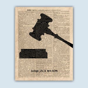 Judge Gifts, Personalized Judge Print, Law Art,  Law Gifts, Personalized Gift, Law Office Decor, Retirement Gifts, Justice Court, Magistrate