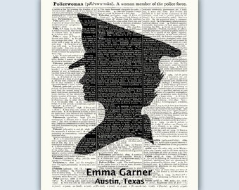 Police Woman Print, Policeman gift, Policewoman Officer Gift, PERSONALIZED Print, Graduation Gift, Retirement, Appreciation Gift