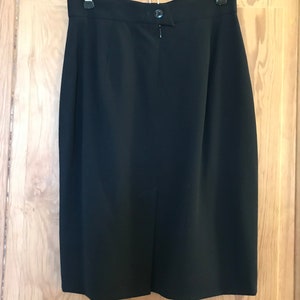 Vintage Navy Wool Straight Skirt, 90&#39;s Lightwt Wool Elements Small