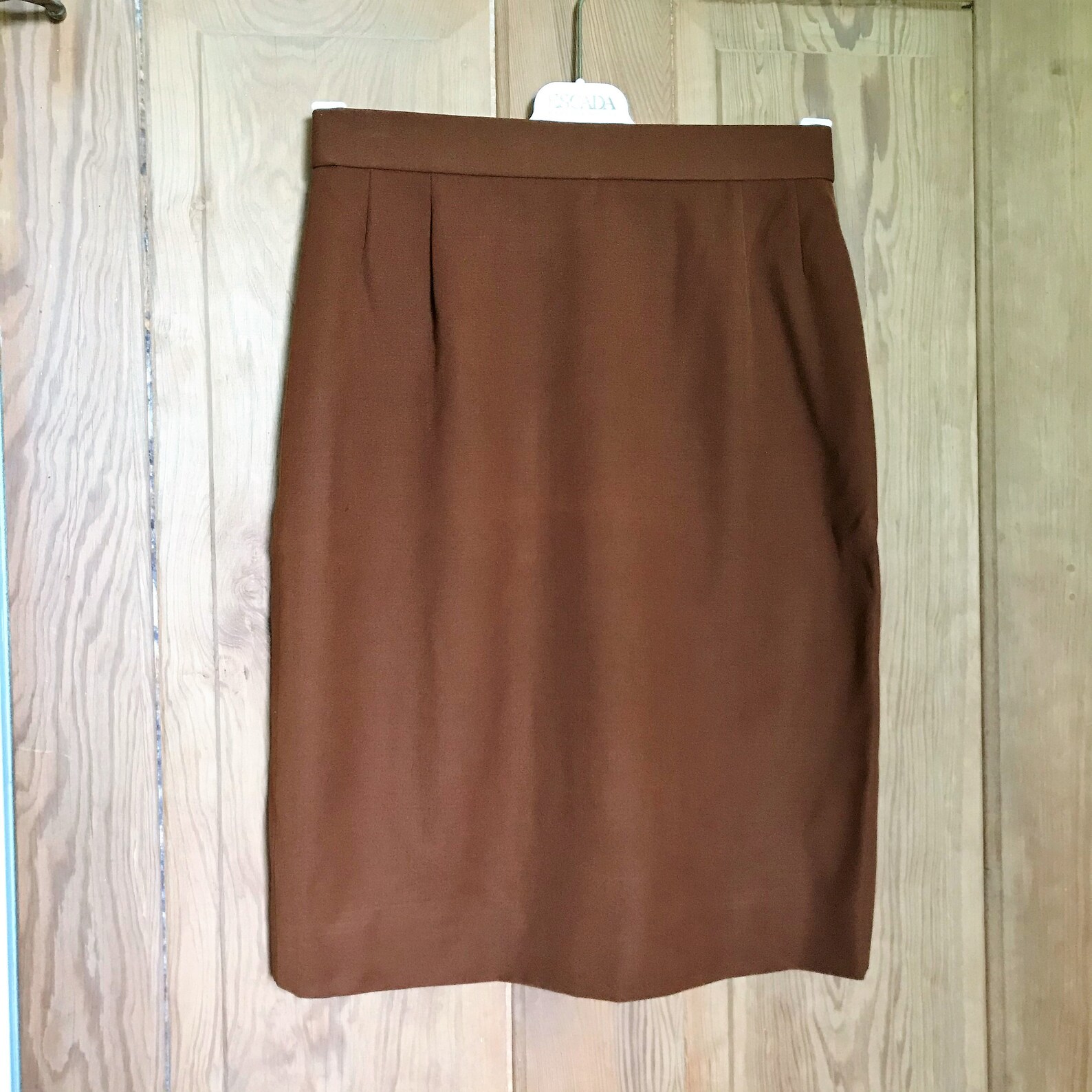 Vintage Escada Brown Wool Straight Skirt 80's Designer - Etsy UK