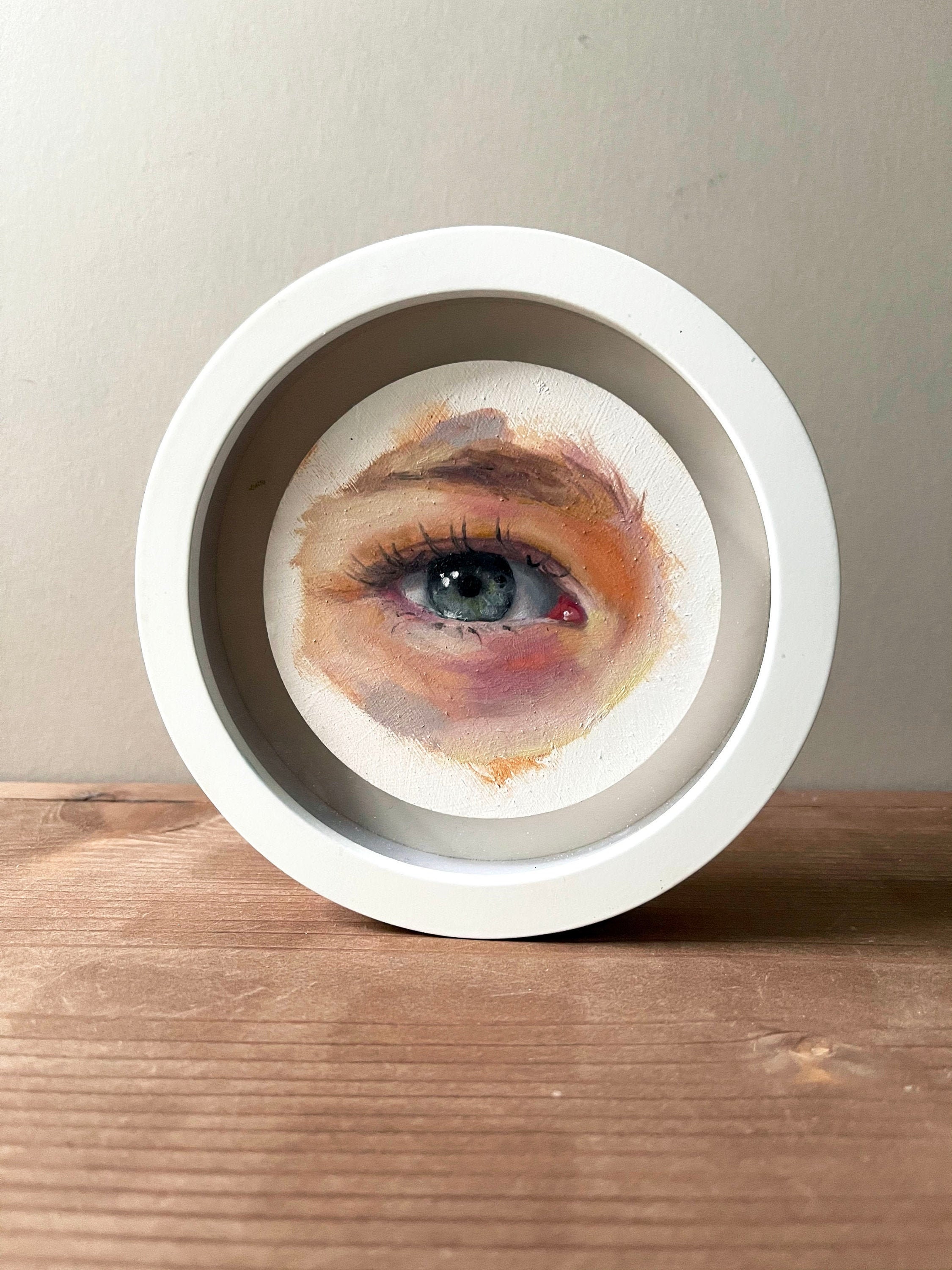 Lovers eye portrait art personalised gift circle art oil Etsy