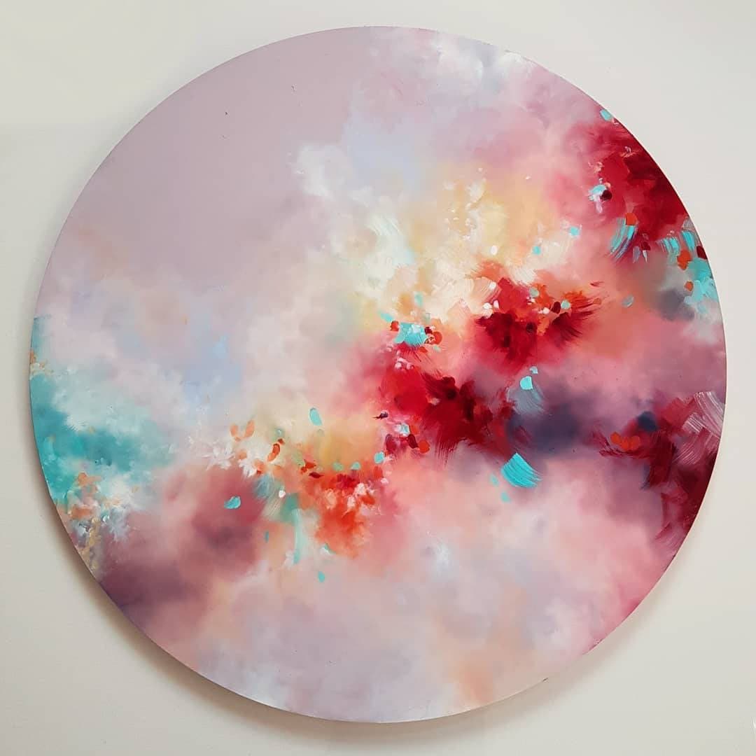 Abstract Art Oil Painting Circle Art Original Art Modern Etsy