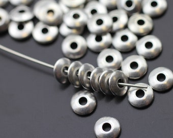 6mm silberfarben 20 Metallscheiben geriffelt ca