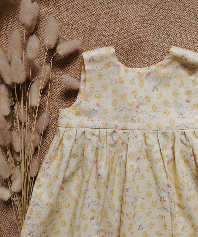 Springtime, chick, Easter chick cotton dress. 0-6 years. image 2