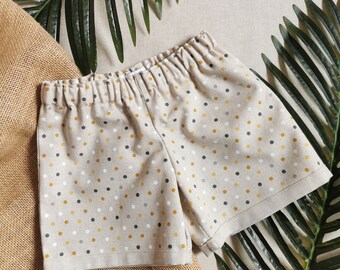 Children's Green Polka Dot Linen Look Shorts