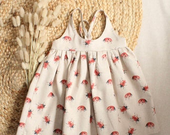 Ladybird Linen Look Cotton Summer Dress. 0-6 years.