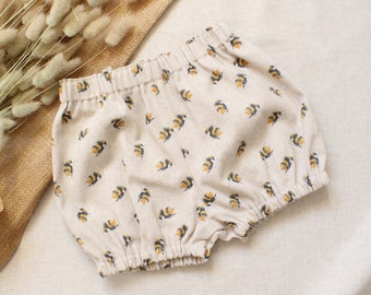 Bumble Bee Linen Look Cotton Baby Bloomers 0-4 years.