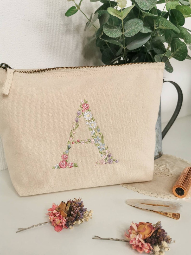 personalised initial makeup bag