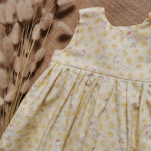 Springtime, chick, Easter chick cotton dress. 0-6 years. image 3