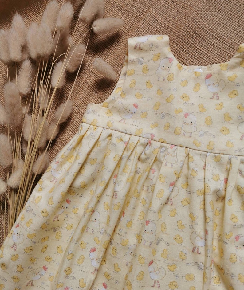 Springtime, chick, Easter chick cotton dress. 0-6 years. image 3