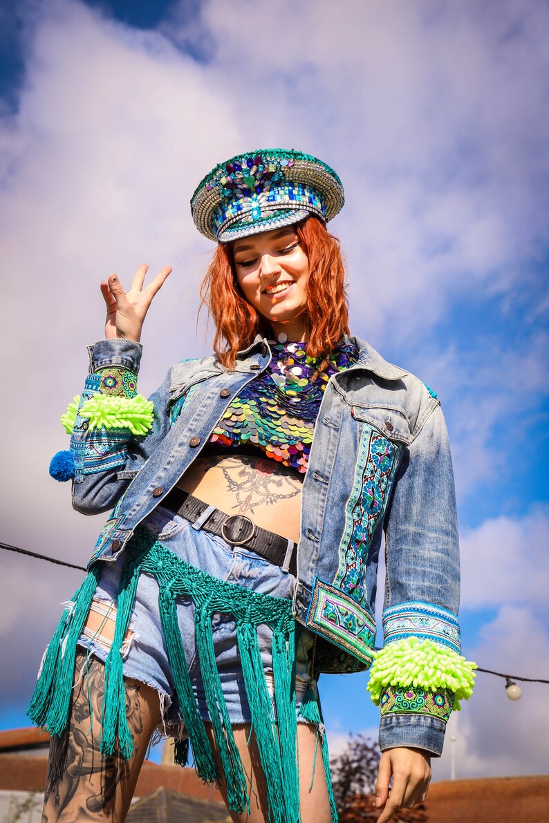 Gypsy Festival Jacket With Thai Hmong Embroidery Pompoms and Etsy