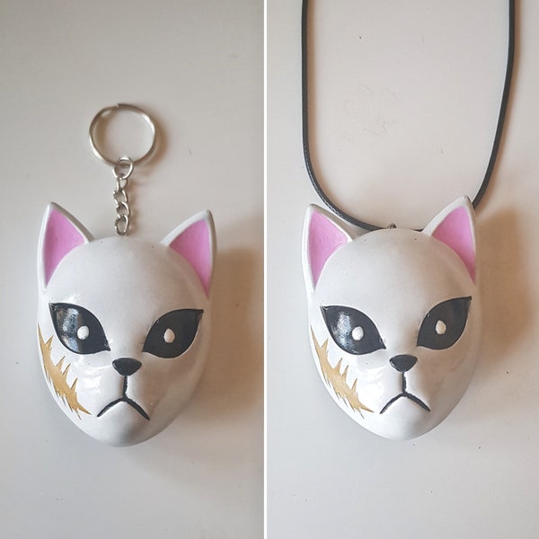 Porte-clé OU Pendentif masque chat