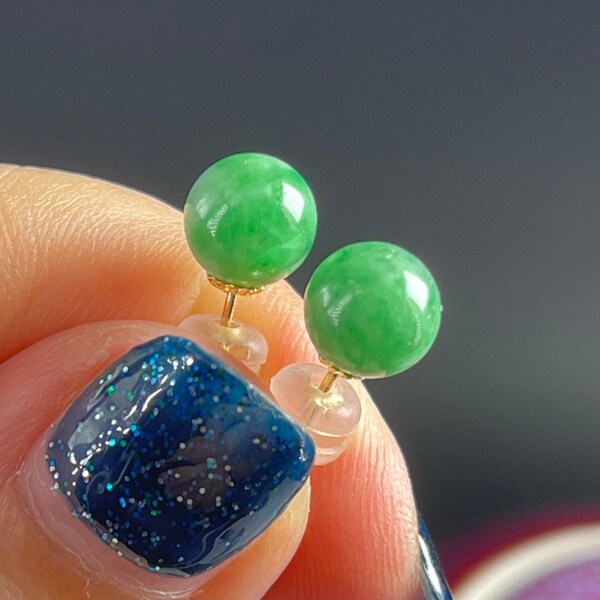 Jade Earrings Studs Etsy