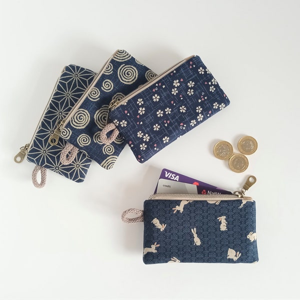 Mini Zipper Pouch, Coin Purse, Blue