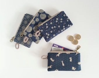 Mini Zipper Pouch, Coin Purse, Blue