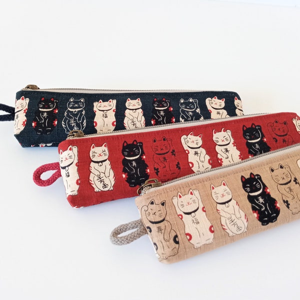 Japanese Lucky Cat Pencil Pouch