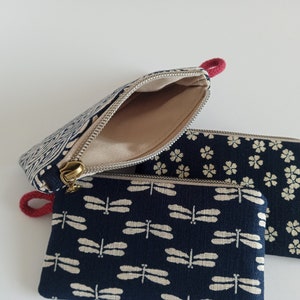 Mini Zipper Pouch, Coin Purse, Indigo image 3