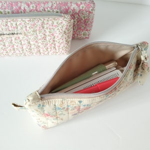 Quilted Zipper Pouch, Floral image 4