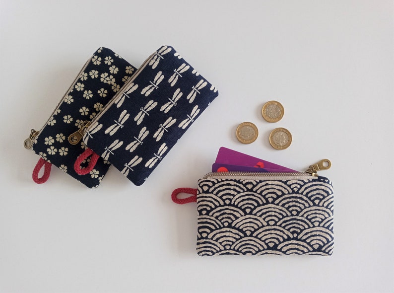 Mini Zipper Pouch, Coin Purse, Indigo zdjęcie 1