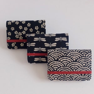 Porte-cartes minimaliste, indigo japonais image 1