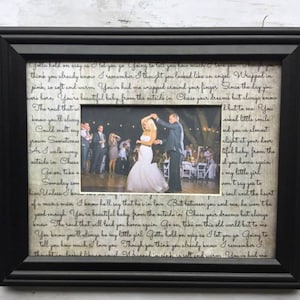 Custom Lyric Frame, Song lyric wall art First dance 1st anniversary gift husband song lyric art Gift for wife husband him her Paper