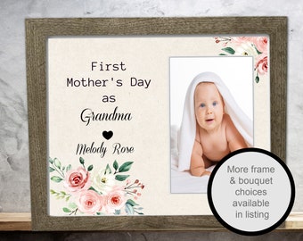 First Mother's Day as Grandma Frame - New Grandmother Gift - New Grandma Picture Frame - New Family Photo Frame - New Mom - New Mother