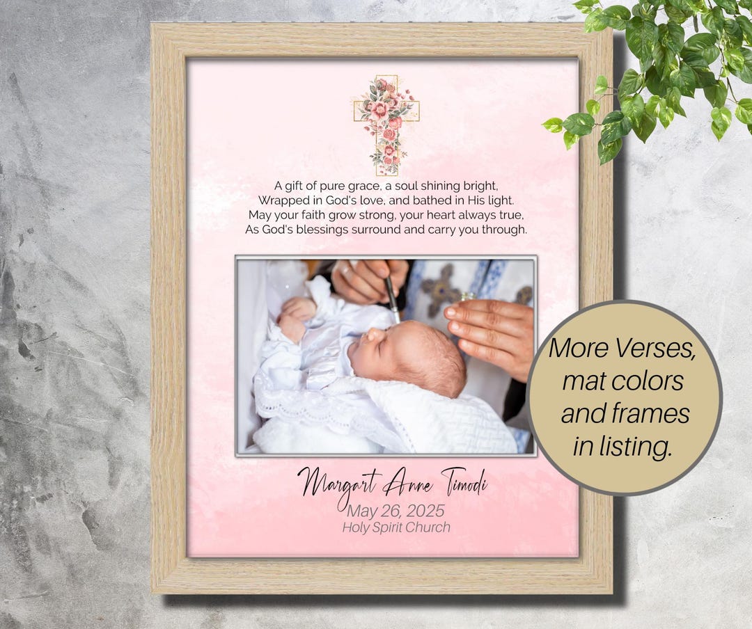 Personalized Baptism Picture Mat Custom Christening Photo Frame Mat ...