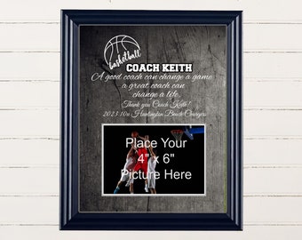 Coach Picture Frame Gift, Gift For Coach, A Good Coach Can Change A Game, Basketball Coach Gift