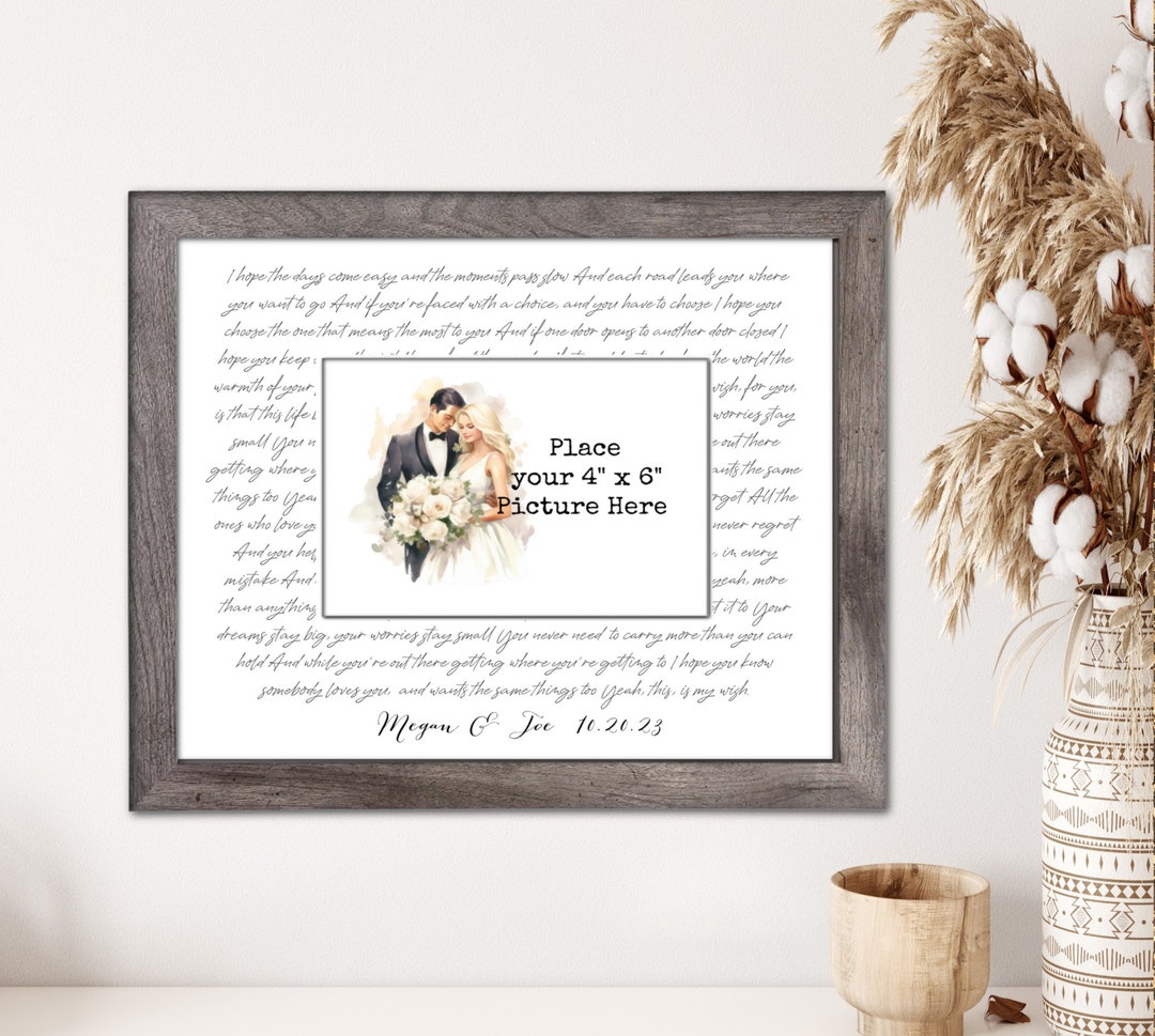 Lyric Frame Wedding Song Lyric Frame | Anniversary Gift for Him | Custom Song ...