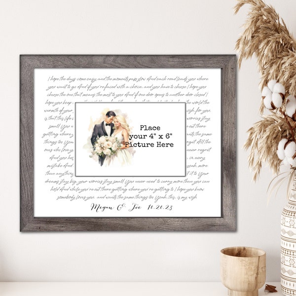 Wedding Song Lyric Frame | Anniversary Gift for Him | Custom Song Lyrics Wall Art | Anniversary Gift for Wife | Personalized gift