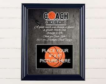 Coach Picture Frame Gift, Gift For Coach, A Good Coach Can Change A Game, Basketball Coach Gift