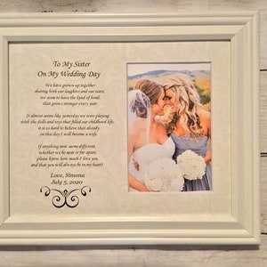 To My Sister on My Wedding Day Personalized Custom Gift Maid Matron Honor