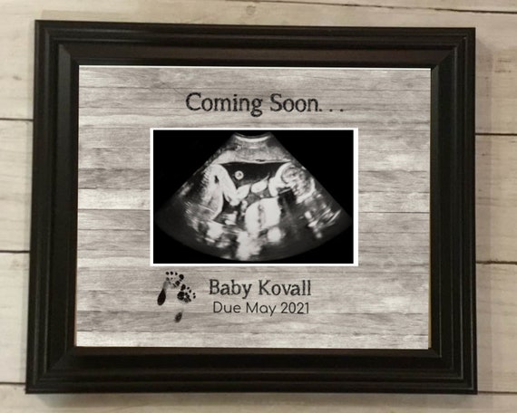Baby Shower Baby Scan Photo Frame Plaque Gift With 5 Lovely Different Sayings 