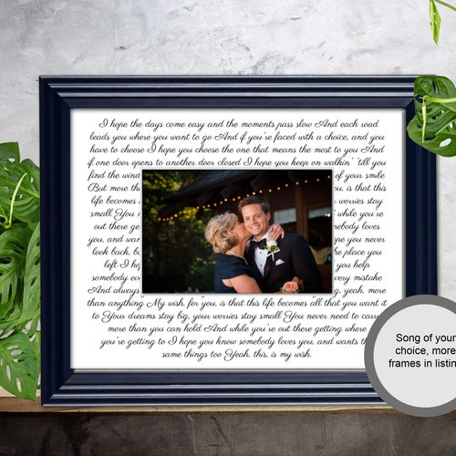 First Dance Lyrics Frame Mother Son Dance Lyric  Picture Frame Mothers Day Gift Idea