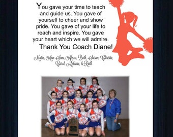 Cheer Coach Gift thank you gift personalized verse  picture frame