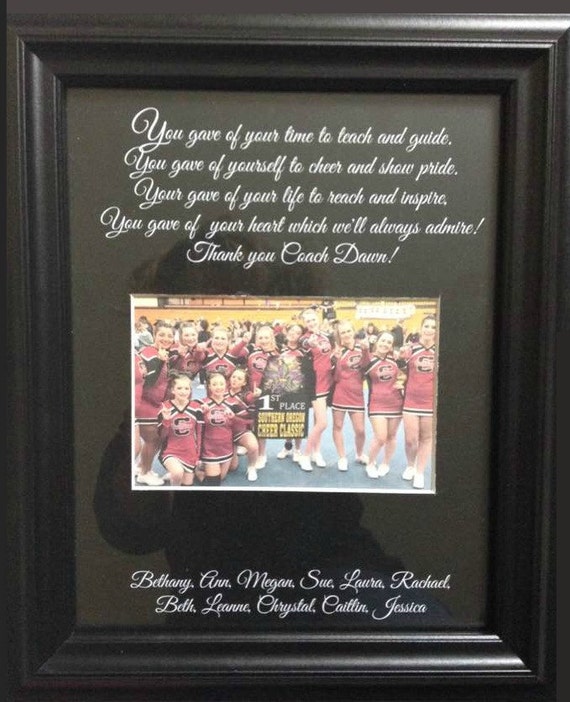 Cheer Coach Thank You Gift Personalized Verse Picture Frame Image 0