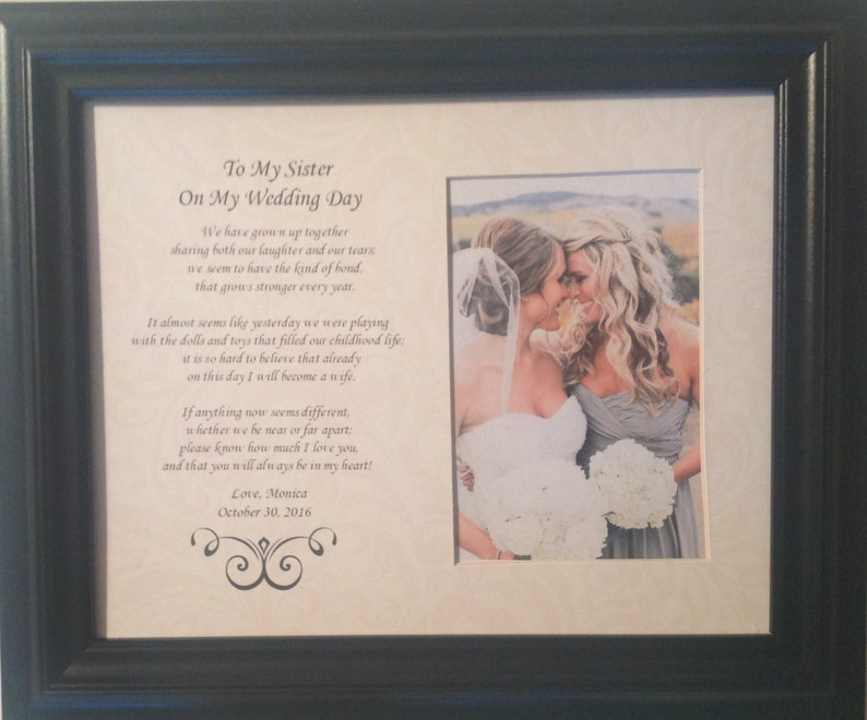 To My Sister on My Wedding Day Personalized Custom Gift Maid Matron Honor image 1