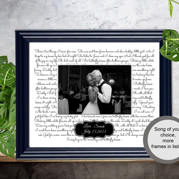 First Dance Lyrics Frame Father Daughter Dance Lyric  Picture Frame 20