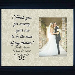 Mother of the Groom Gift , Mother in Law wedding, Thank you for Raising your Son to be the Man of My dreams personalized Wedding gift