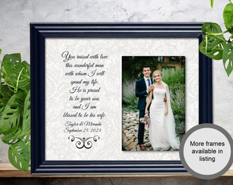 Mother of the Groom Gift , Mother in Law weddng,  Personalized Picture Frame, Personalized Wedding Frame, YOU RAISED With LOVE