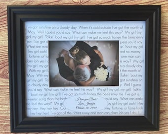 First Dance Lyrics Frame Father Daughter Dance Lyric Picture Frame Gift