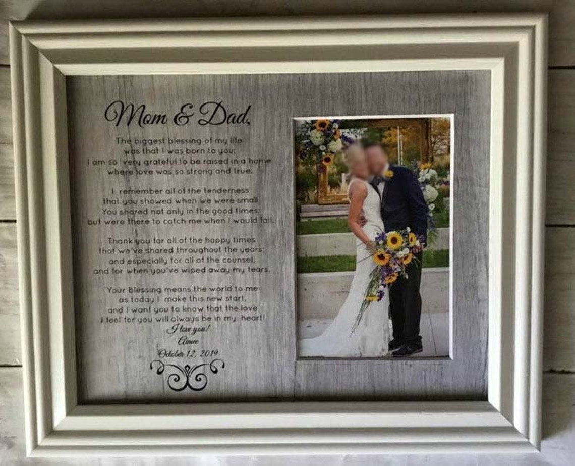 Personalized Parents Wedding Gift Picture Frame Etsy