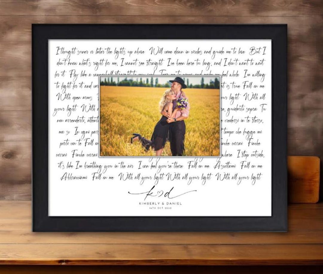 Lyric Frame Personalized Song Lyrics Frame First Dance Song Gift Personalized Lyric ...