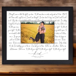 First Dance Song with photo, Wedding Gift Song Lyrics, First Dance Song Lyrics Wall Art 1st Anniversary Gift, One Year Anniversary Gift