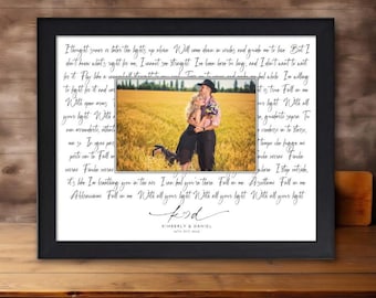 First Dance Song with photo, Wedding Gift Song Lyrics, First Dance Song Lyrics Wall Art 1st Anniversary Gift, One Year Anniversary Gift