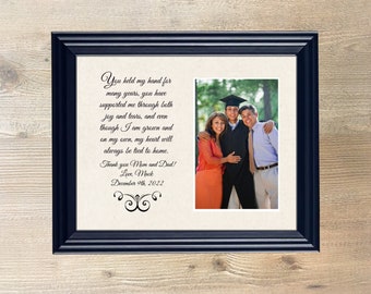 Graduation Graduate Custom Picture Frame for Parents  Graduation Thank You parents Thank you gift  Frame